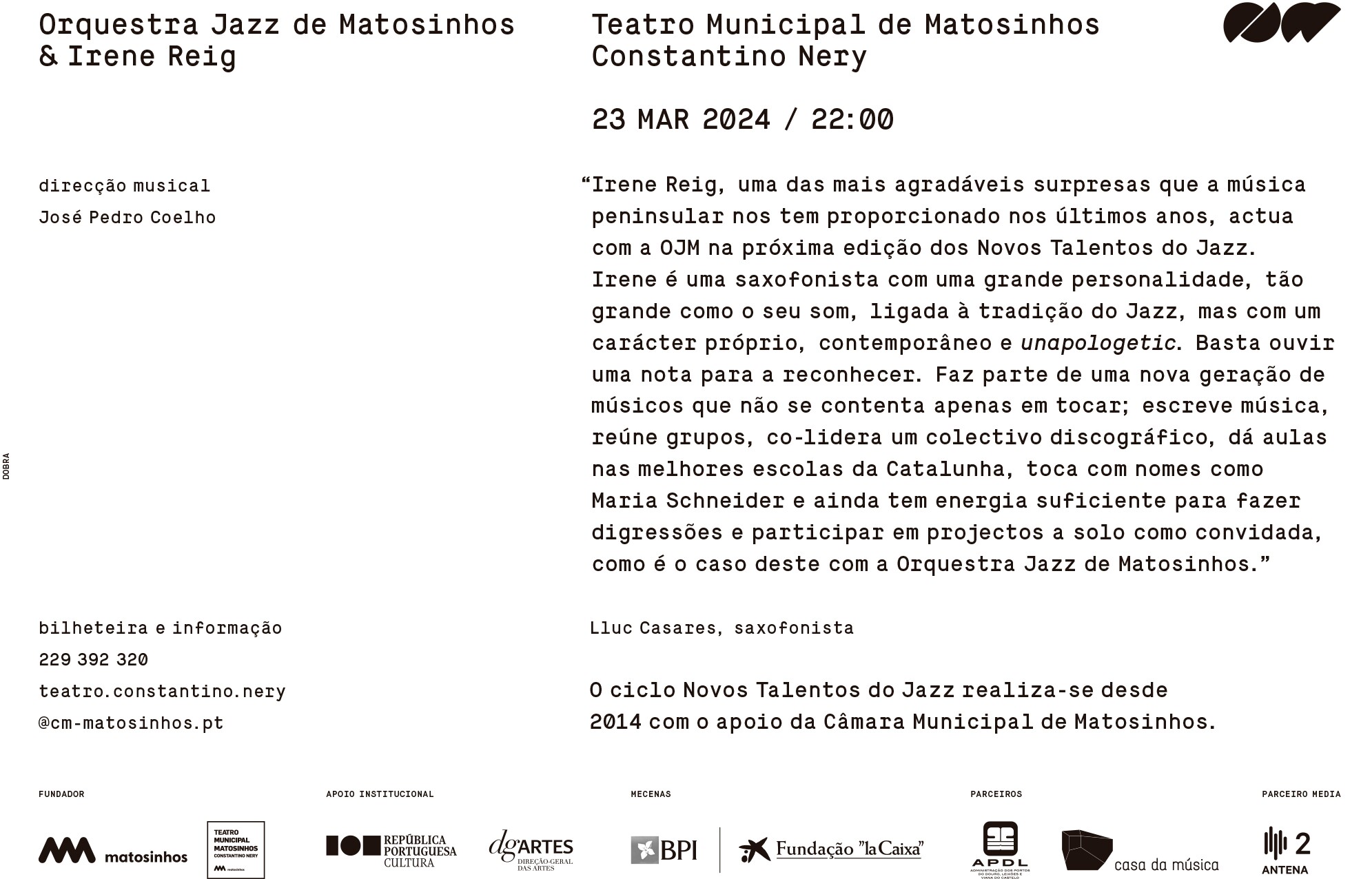 Orquestra Jazz de Matosinhos & Irene Reig